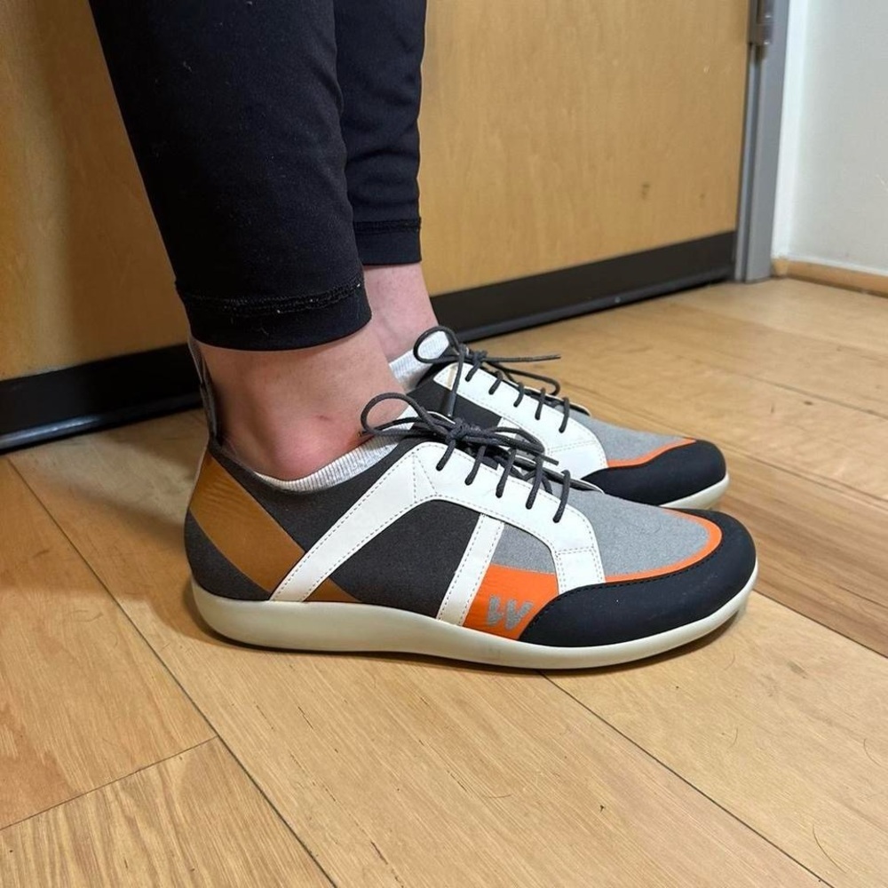 Wolky Women's Leather Sneakers - Gray, Black, Orange, White - Picture 4 of 8